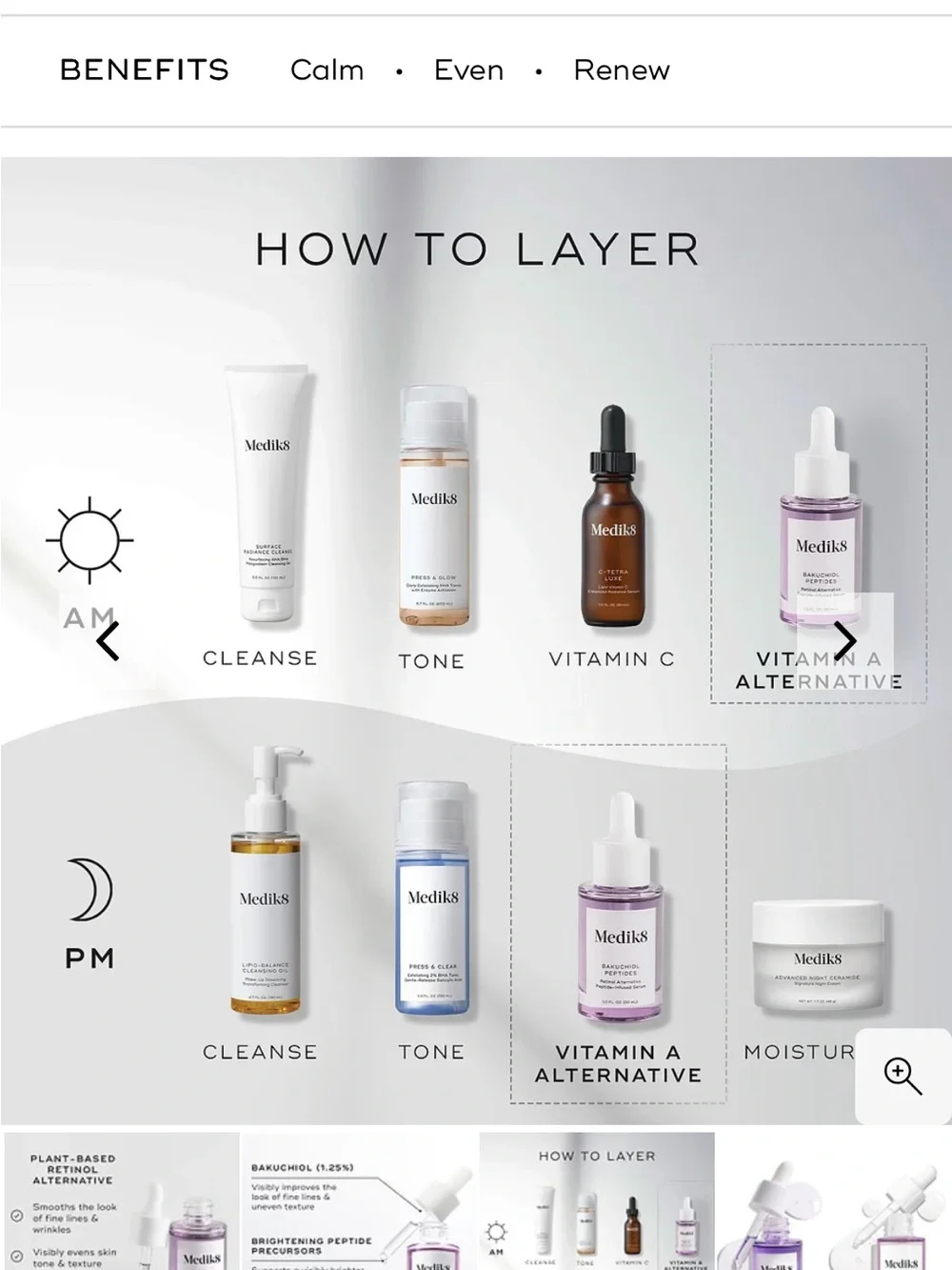 Medik8 Bakuchiol Peptides Serum - Lavender Clear Bottle